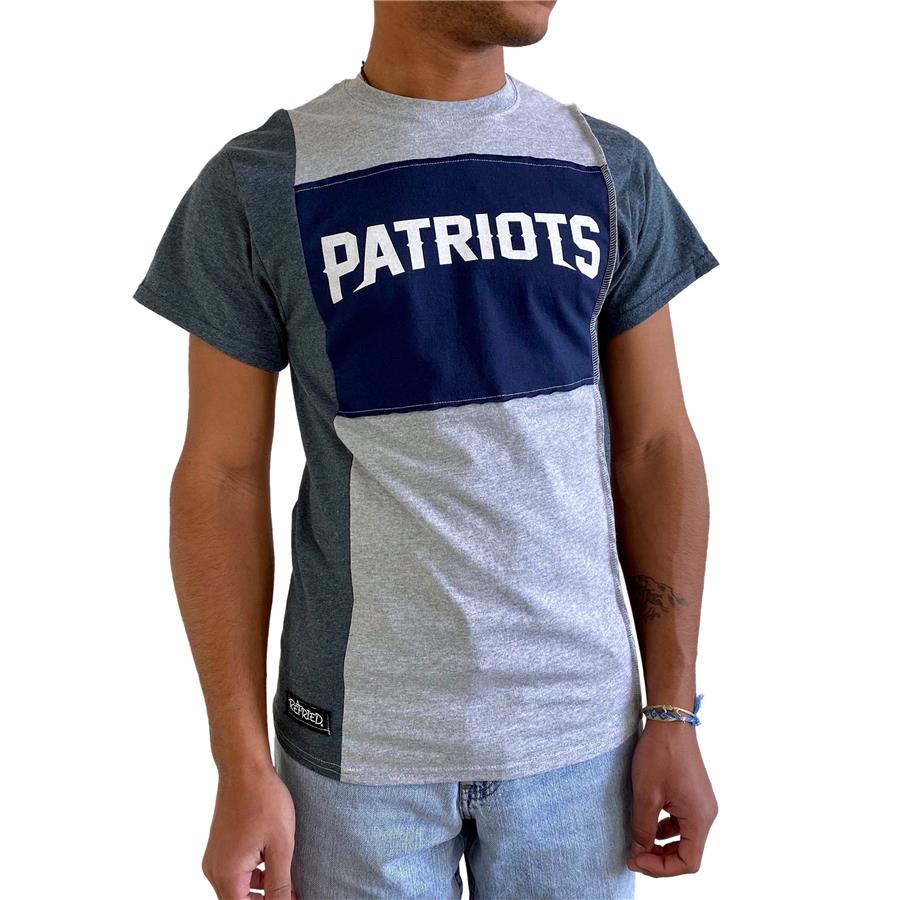 New England Patriots Refried Apparel Sustainable Split T-Shirt - Heather Gray