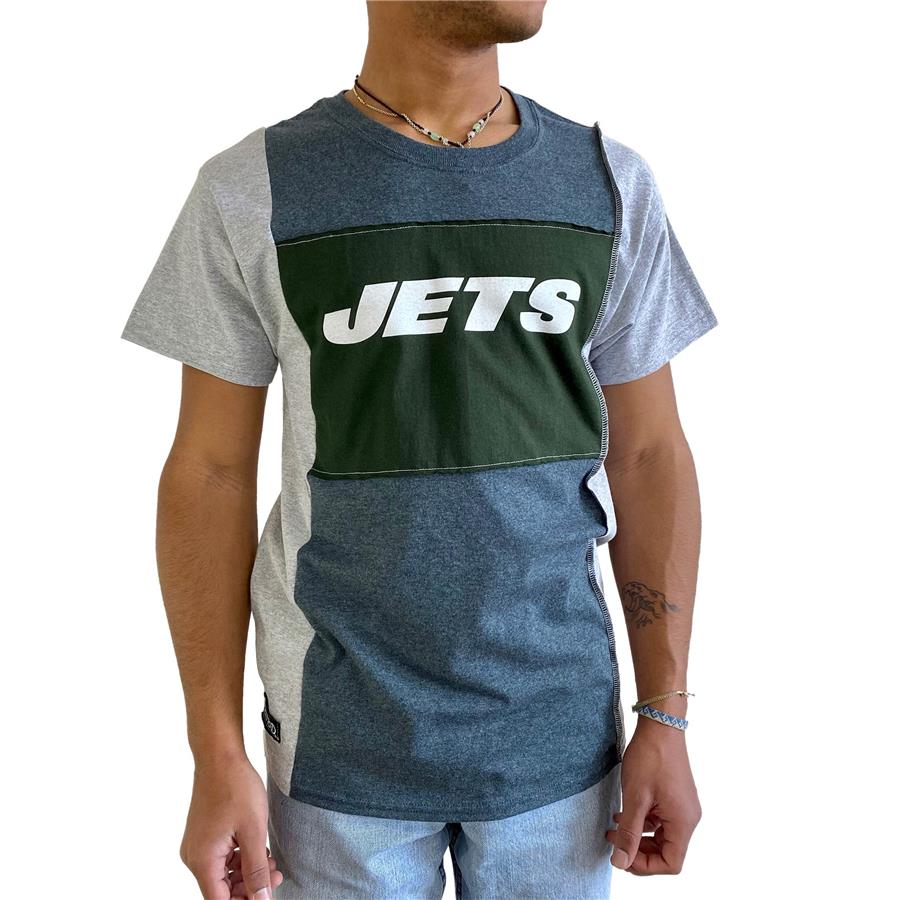 Футболка New York Jets Refried Apparel Sustainable Split (тёмно-серый меланж)