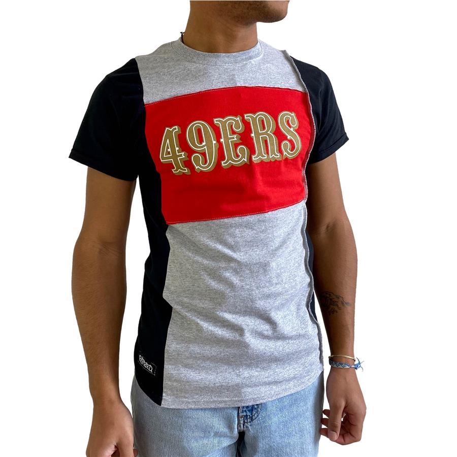 San Francisco 49ers Refried Apparel Sustainable Split T-Shirt - Heather Gray