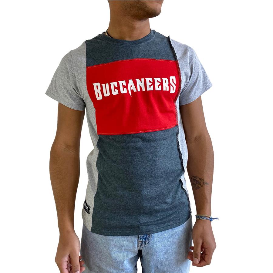 Tampa Bay Buccaneers Refried Apparel Sustainable Split T-Shirt - Pewter