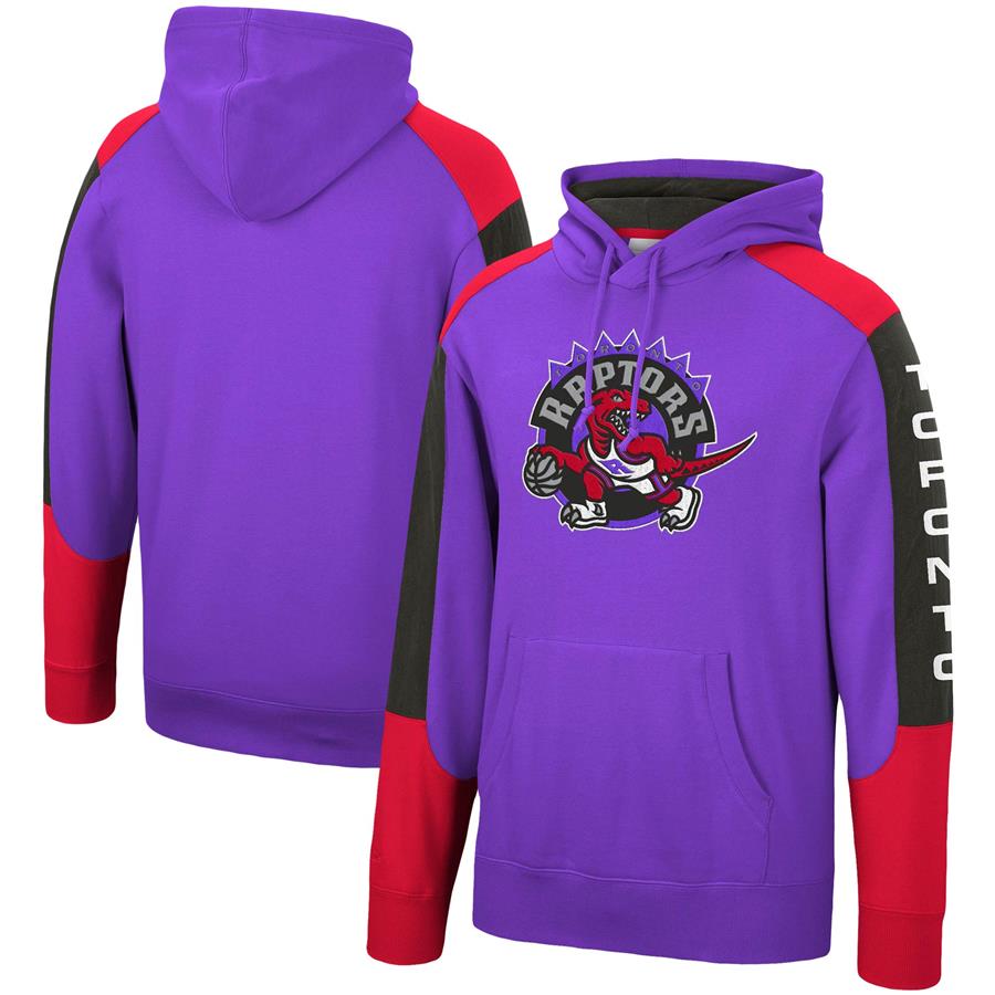 Toronto Raptors Mitchell & Ness Hardwood Classics Fusion Pullover Hoodie - Purple