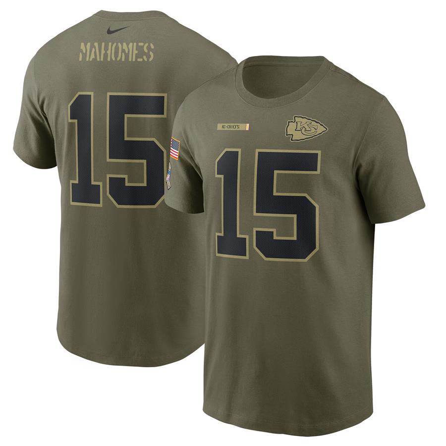 Patrick Mahomes Kansas City Chiefs Nike 2021 Salute To Service Name & Number T-Shirt - Camo