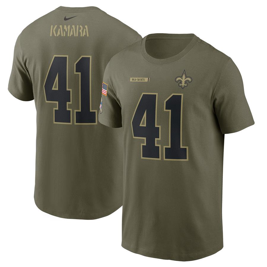 Alvin Kamara New Orleans Saints Nike 2021 Salute To Service Name & Number T-Shirt - Camo