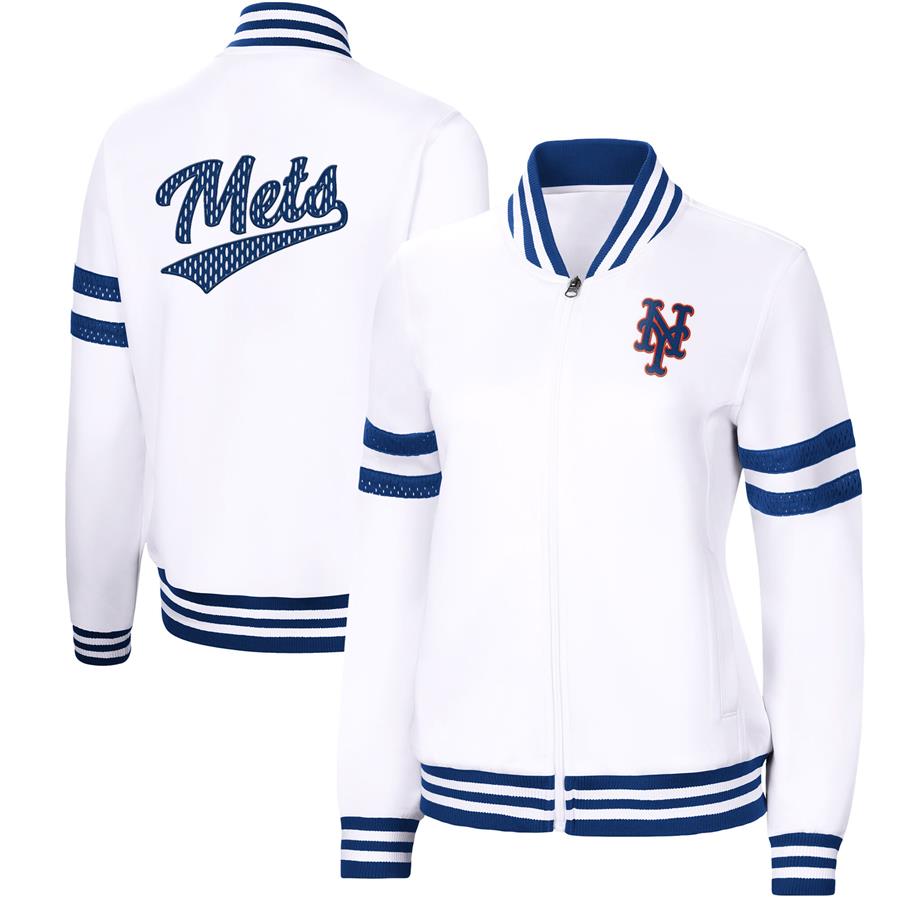 New York Mets G-III 4Her by Carl Banks Women's Pre-Game Full-Zip Track Jacket - White