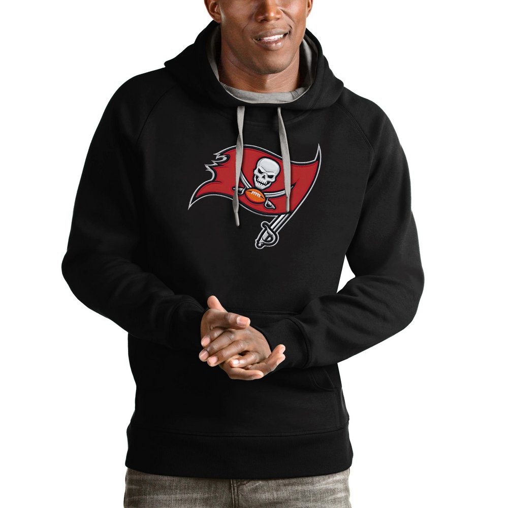 Tampa Bay Buccaneers Antigua Victory Pullover Hoodie - Black
