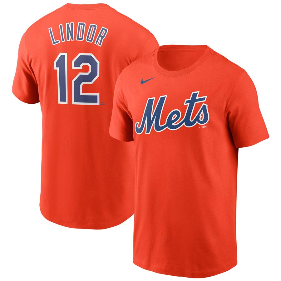 Francisco Lindor New York Mets Nike Name & Number T-Shirt - Orange
