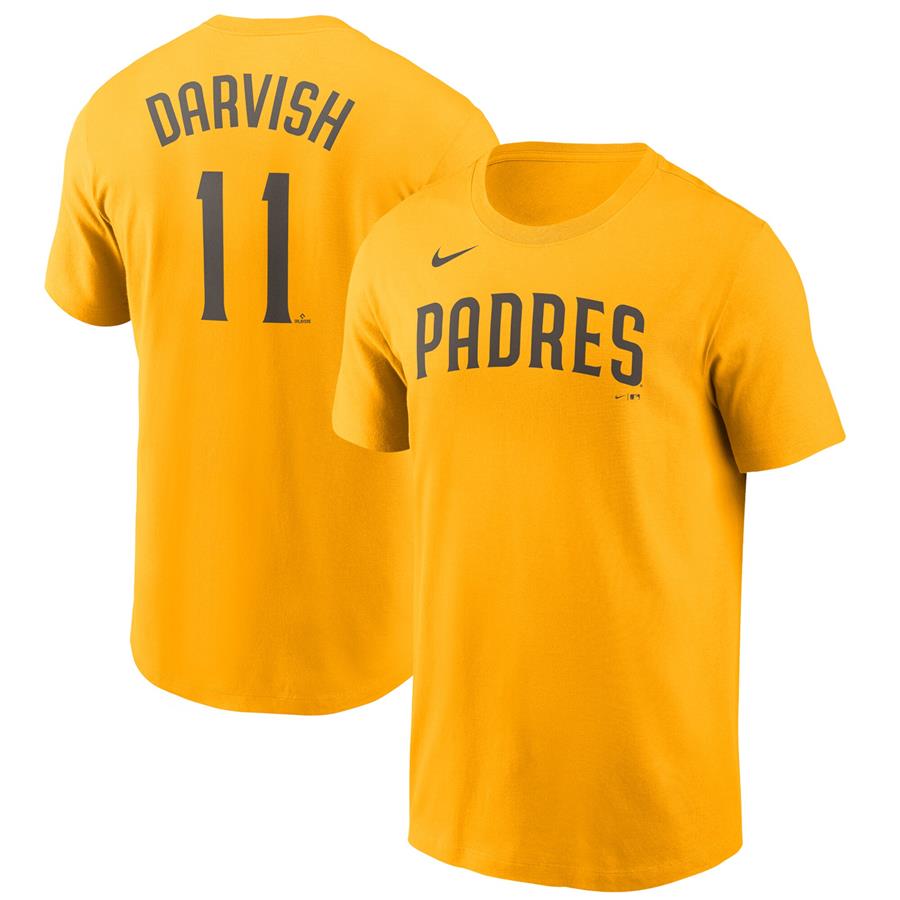 Yu Darvish San Diego Padres Nike Name & Number T-Shirt - Gold