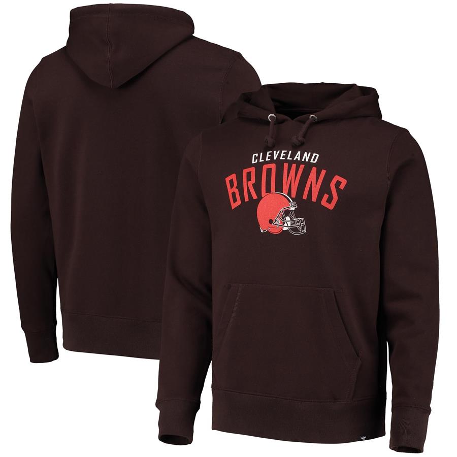 Cleveland Browns '47 Outrush Headline Pullover Hoodie - Brown