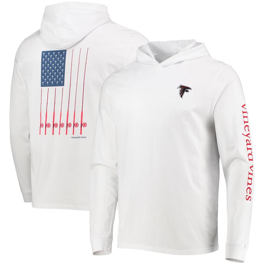 Atlanta Falcons Vineyard Vines Hoodie Long Sleeve T-Shirt - White