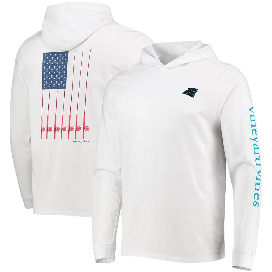 Carolina Panthers Vineyard Vines Hoodie Long Sleeve T-Shirt - White