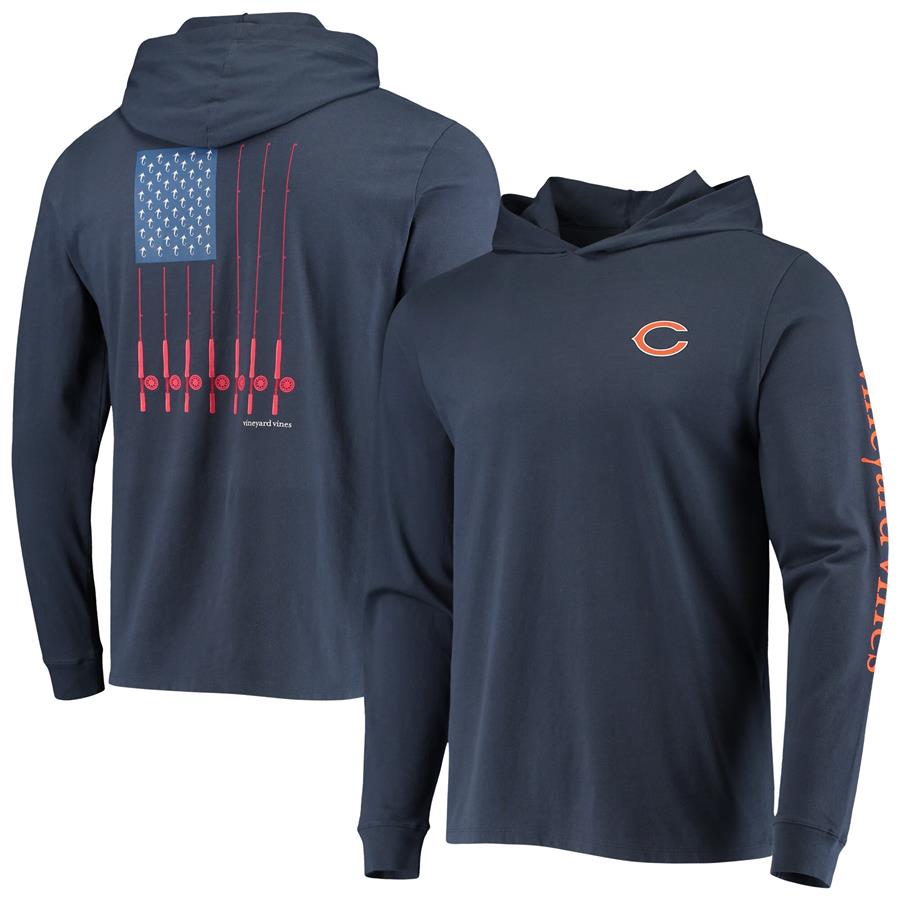 Chicago Bears Vineyard Vines Hoodie Long Sleeve T-Shirt - Navy