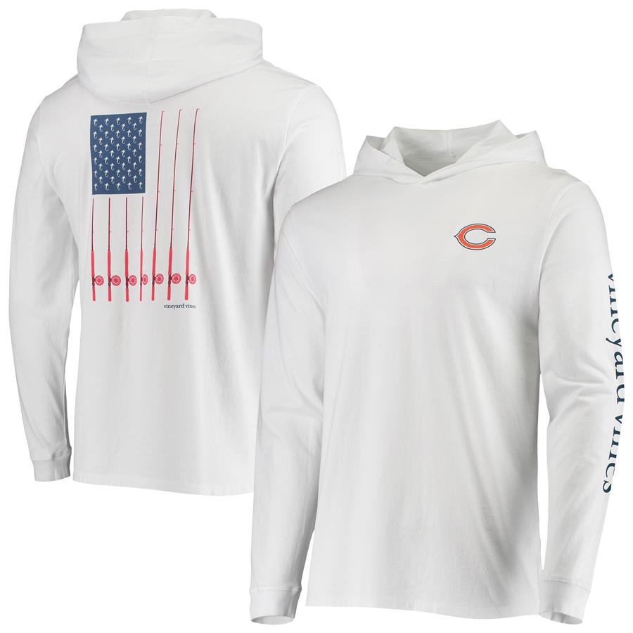 Chicago Bears Vineyard Vines Hoodie Long Sleeve T-Shirt - White