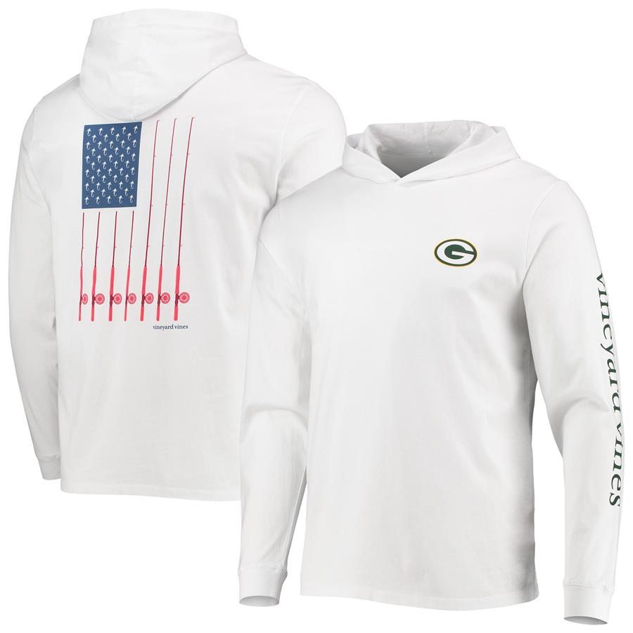 Green Bay Packers Vineyard Vines Hoodie Long Sleeve T-Shirt - White