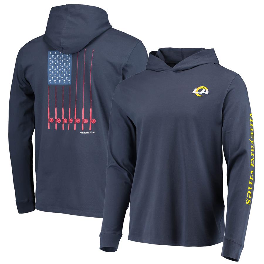 Los Angeles Rams Vineyard Vines Hoodie Long Sleeve T-Shirt - Navy