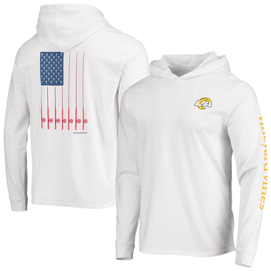 Los Angeles Rams Vineyard Vines Hoodie Long Sleeve T-Shirt - White