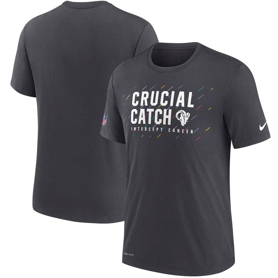 Los Angeles Rams Nike 2021 NFL Crucial Catch Performance T-Shirt - Charcoal