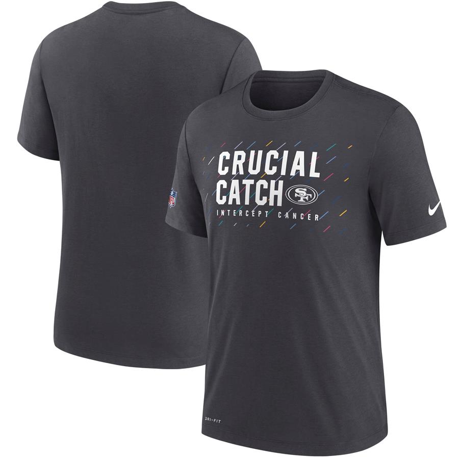 San Francisco 49ers Nike 2021 NFL Crucial Catch Performance T-Shirt - Charcoal