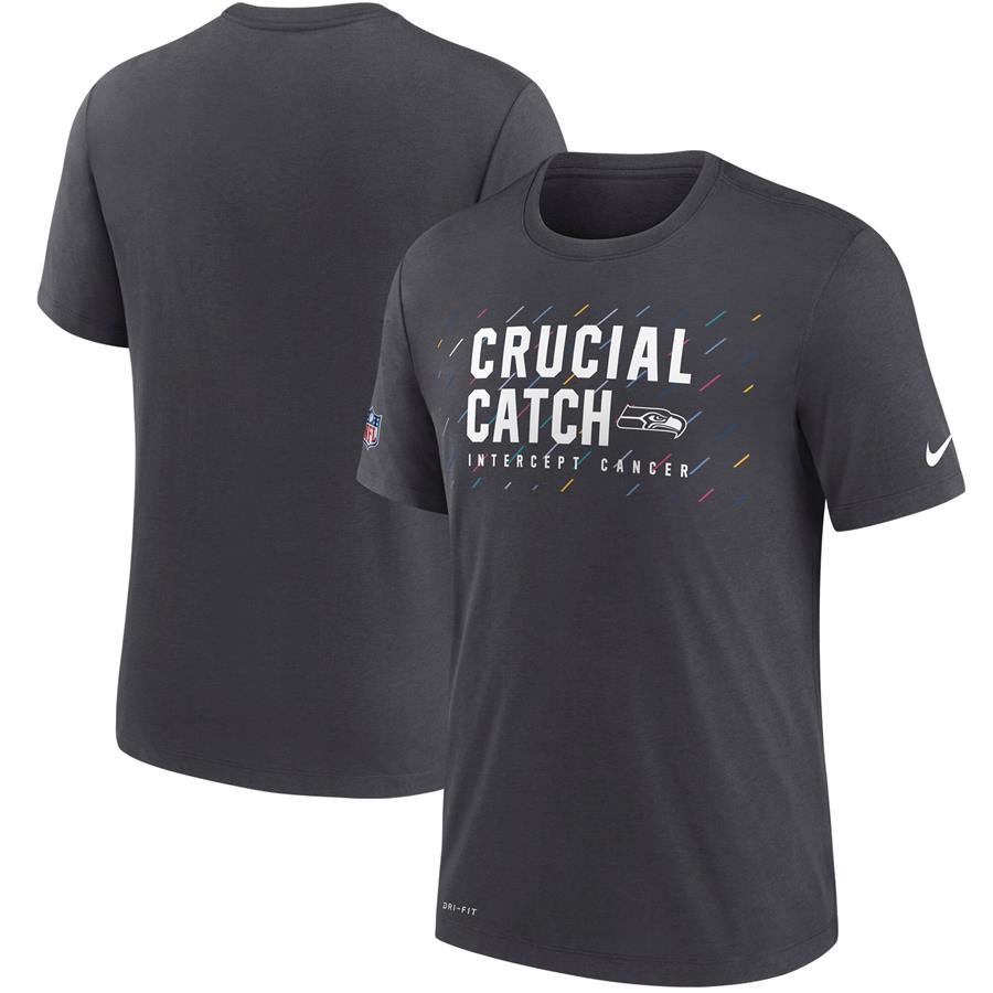 Seattle Seahawks Nike 2021 NFL Crucial Catch Performance T-Shirt - Charcoal