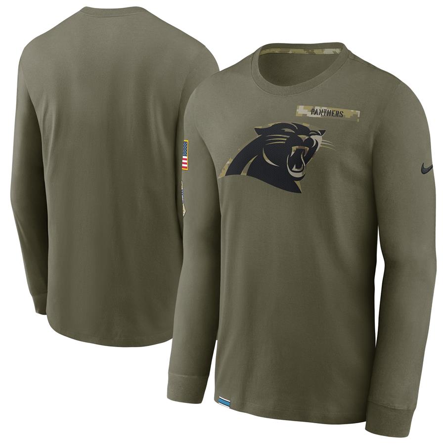 Carolina Panthers Nike 2021 Salute To Service Performance Long Sleeve T-Shirt - Olive