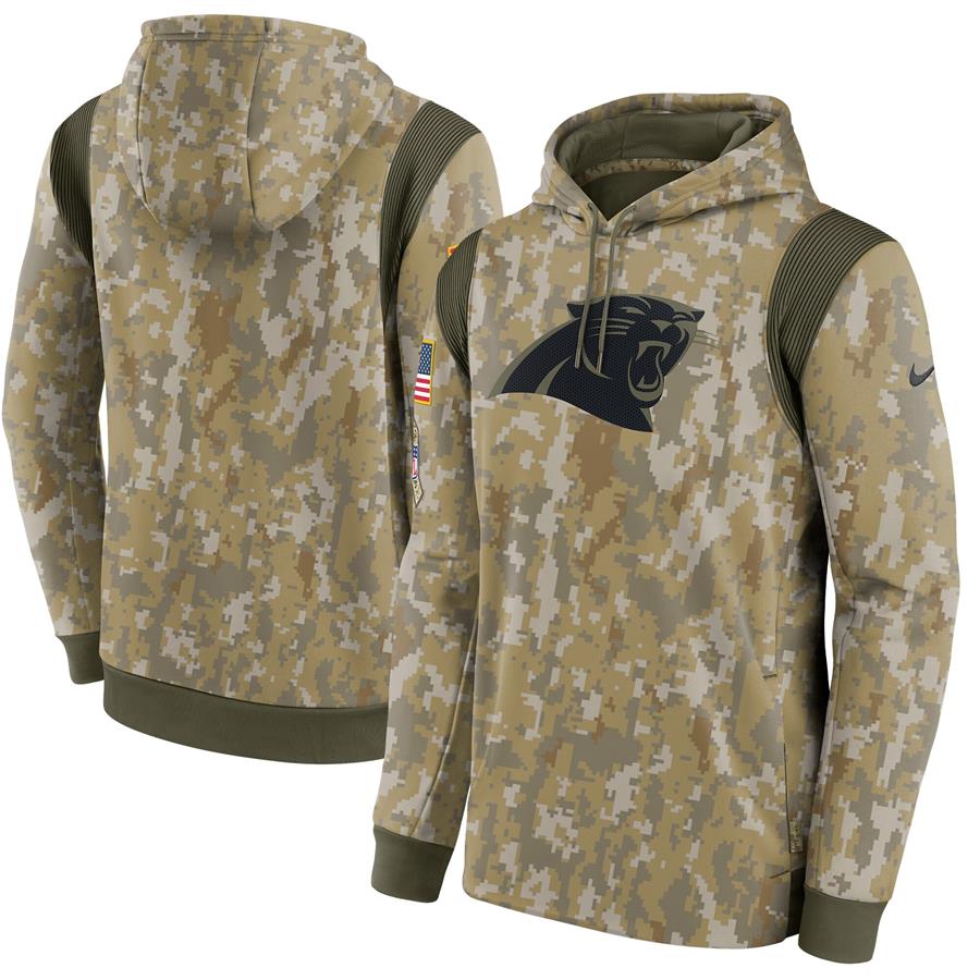 Carolina Panthers Nike 2021 Salute To Service Therma Performance Pullover Hoodie - Camo