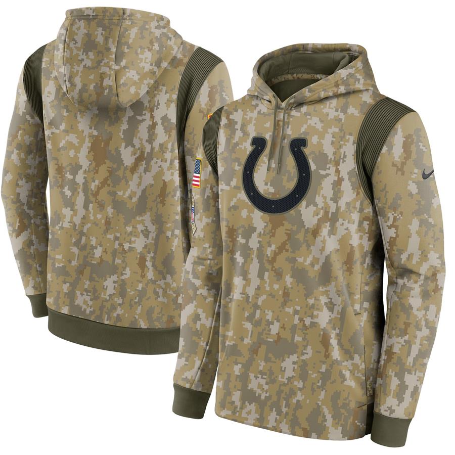 Indianapolis Colts Nike 2021 Salute To Service Therma Performance Pullover Hoodie - Camo