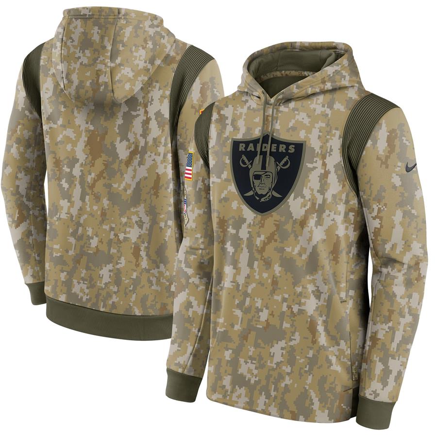Las Vegas Raiders Nike 2021 Salute To Service Therma Performance Pullover Hoodie - Camo