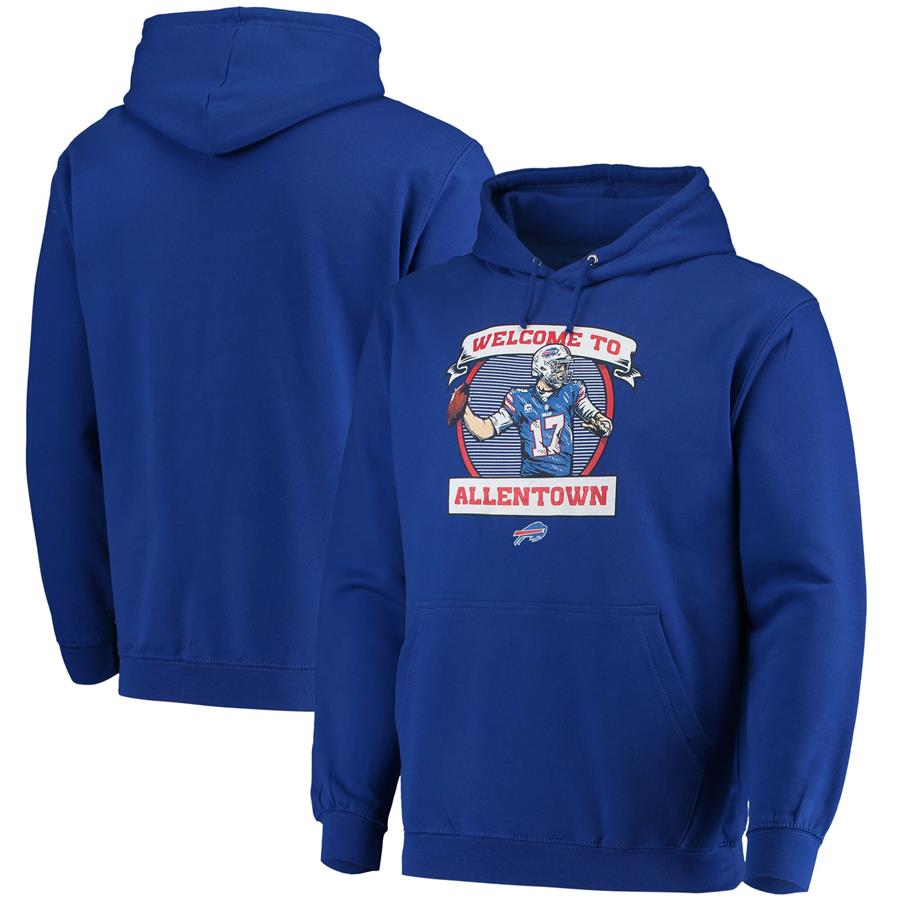 Josh Allen Buffalo Bills Welcome to Allentown Pullover Hoodie - Royal