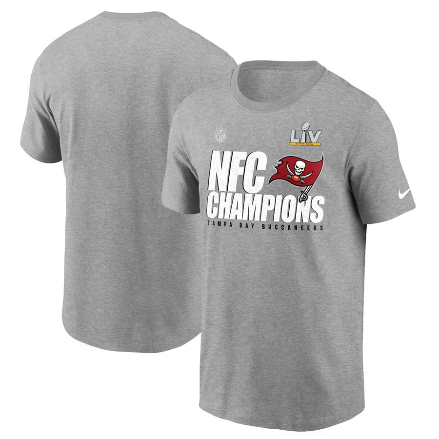 Tampa Bay Buccaneers Nike 2020 NFC Champions Locker Room Trophy Collection T-Shirt - Heather Gray