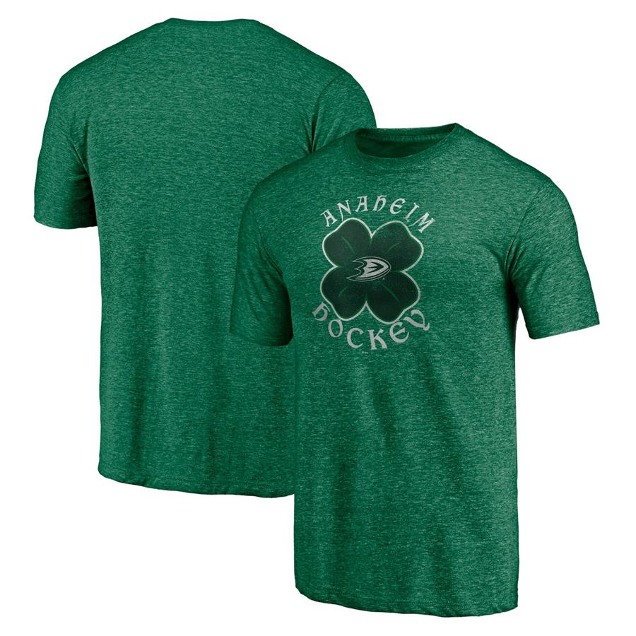 Anaheim Ducks Fanatics Branded St. Patrick's Day Celtic Crew Tri-Blend T-Shirt - Green