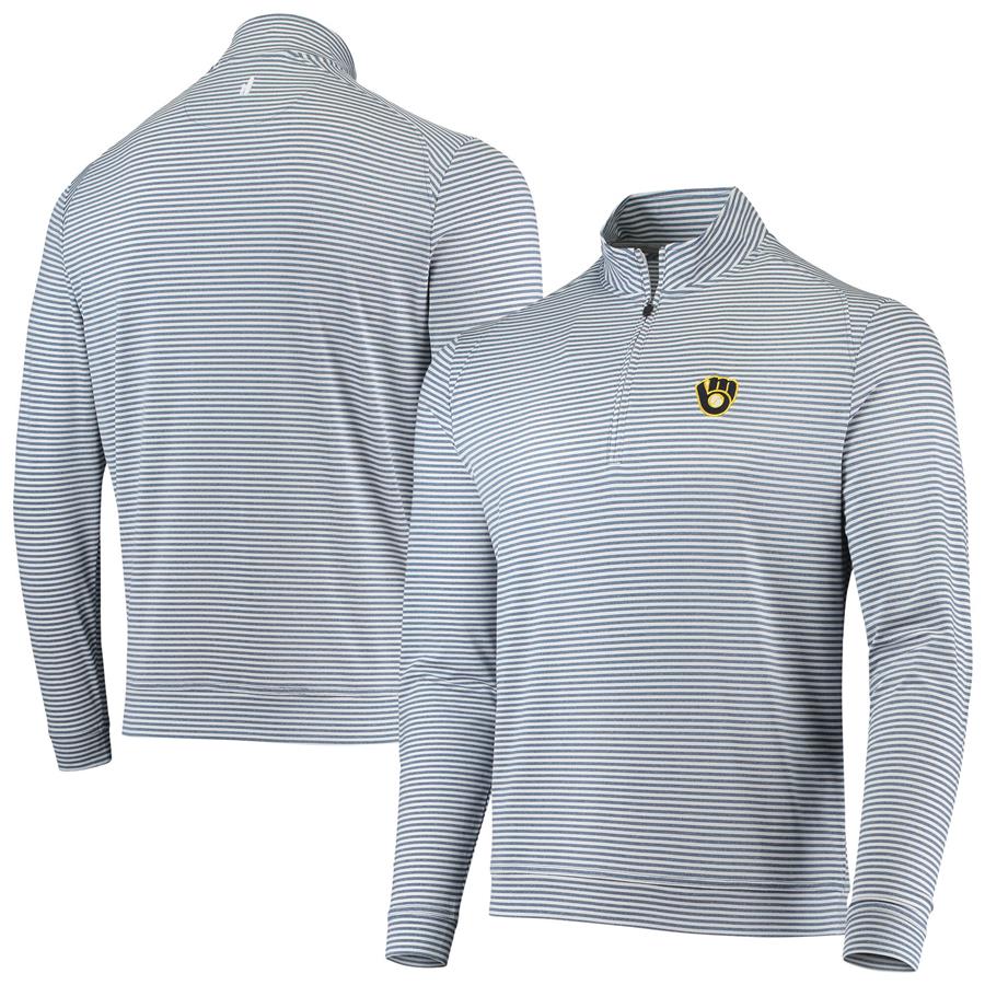 Milwaukee Brewers johnnie-O Turn Quarter-Zip Jacket - Navy