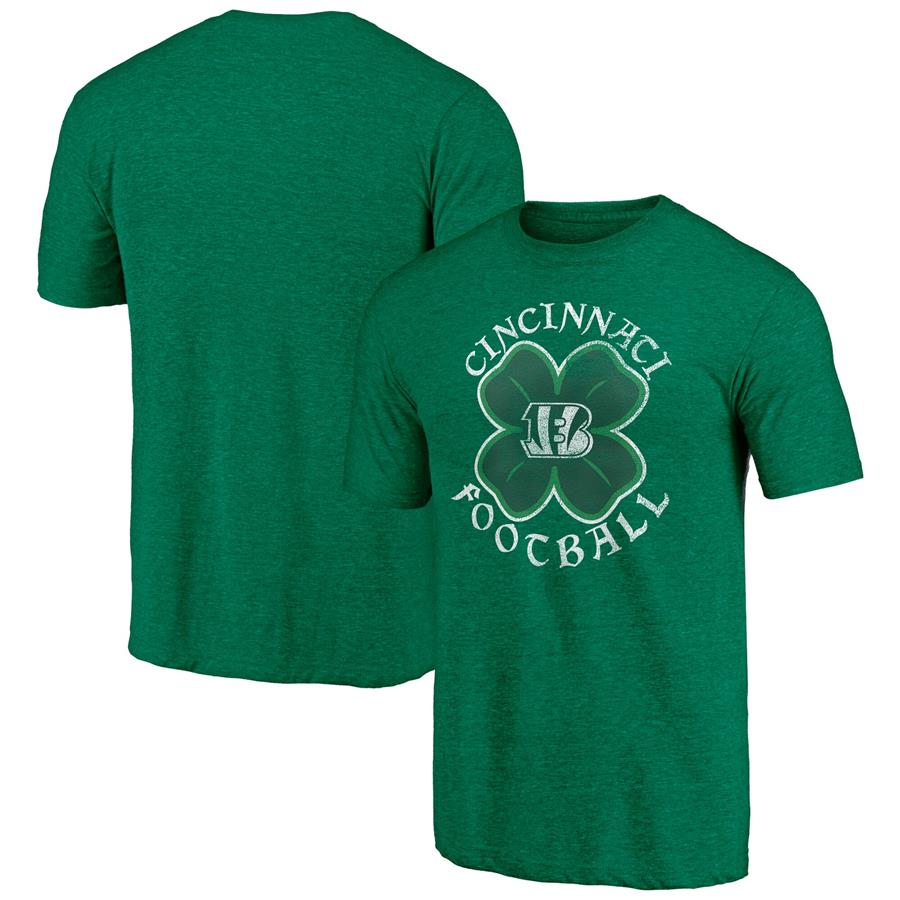 Cincinnati Bengals Fanatics Branded St. Patrick's Day Celtic Crew Tri-Blend T-Shirt - Green