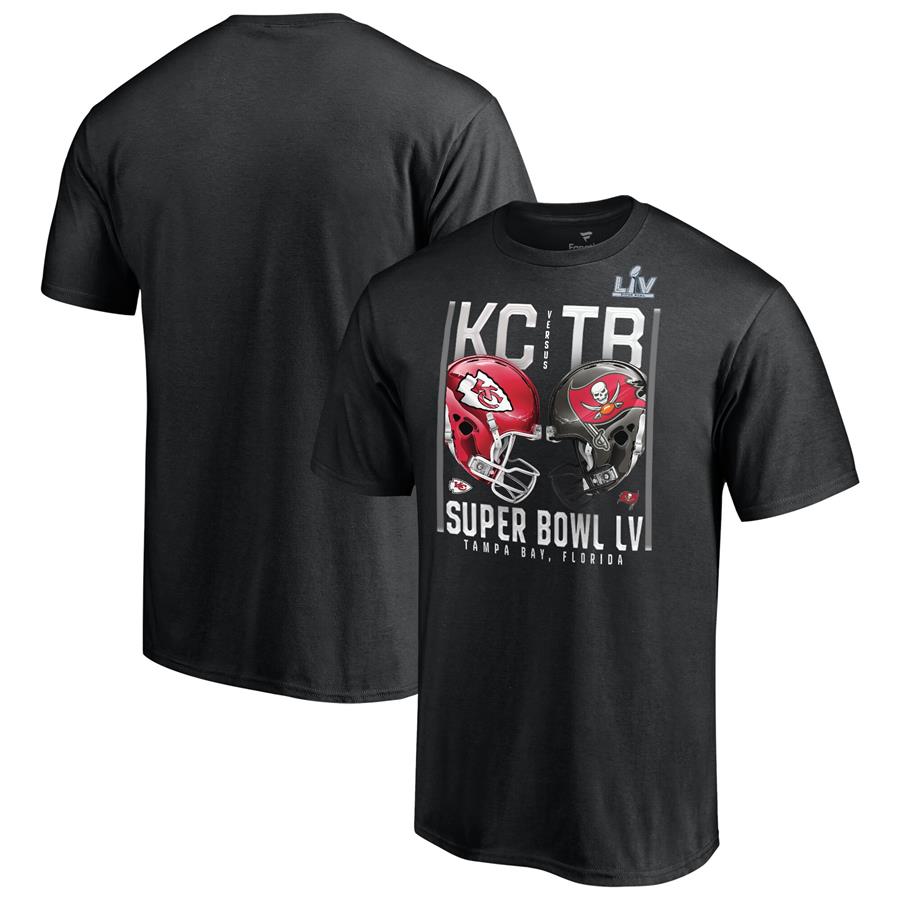 Kansas City Chiefs vs. Tampa Bay Buccaneers Fanatics Branded Super Bowl LV Matchup Play Clock T-Shirt - Black