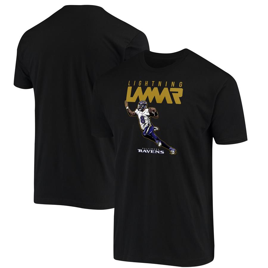 Lamar Jackson Baltimore Ravens Lightning Lamar T-Shirt - Black