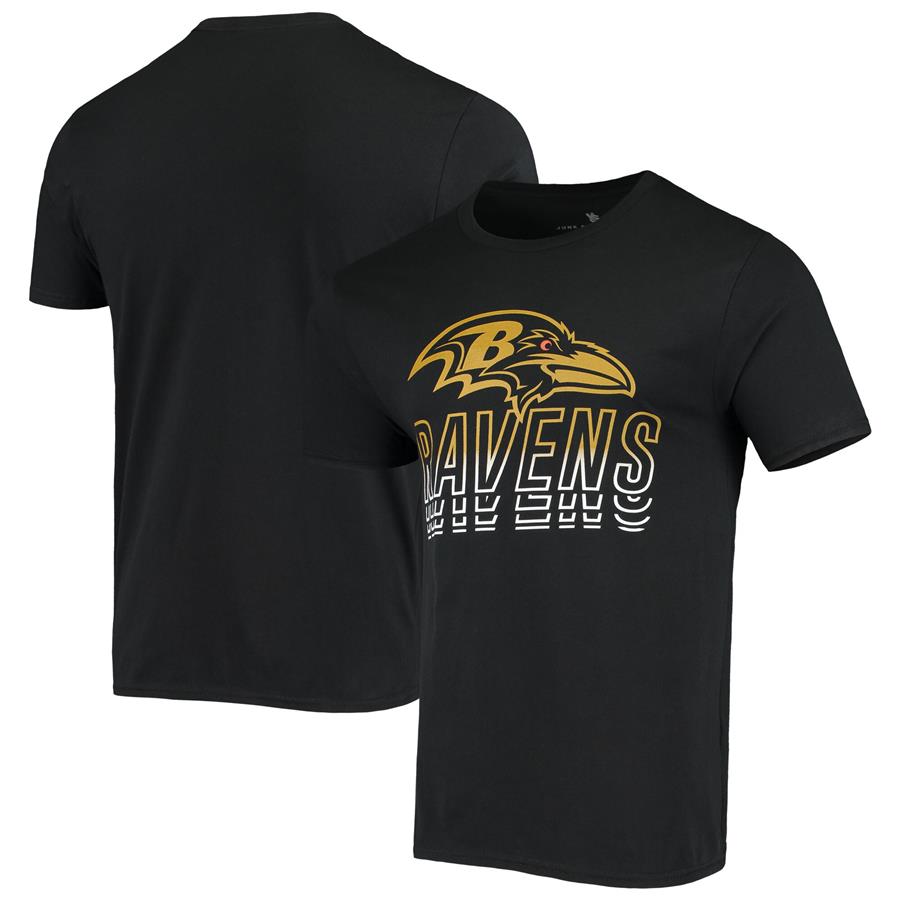 Baltimore Ravens Junk Food Repeat Win T-Shirt - Black