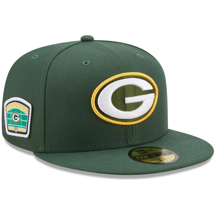 Green Bay Packers New Era Field Patch 59FIFTY Fitted Hat - Green