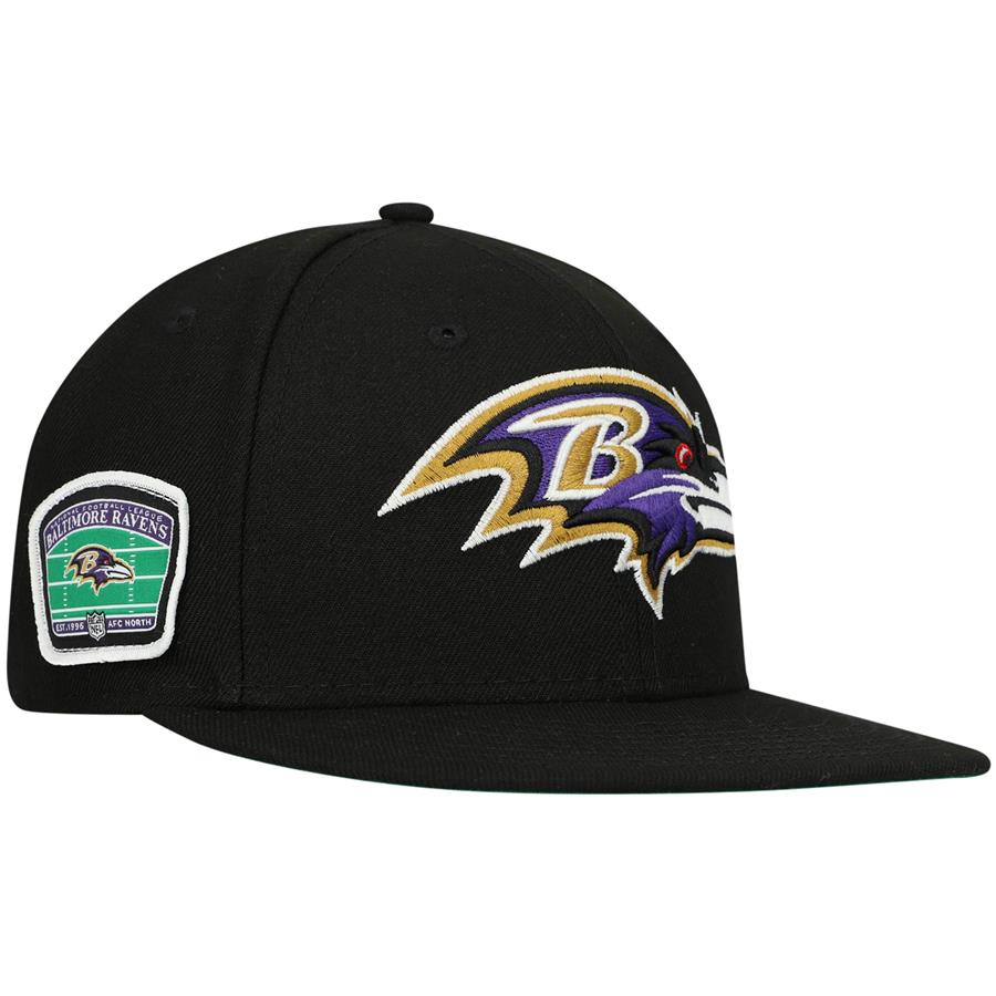 Baltimore Ravens New Era Field Patch 59FIFTY Fitted Hat - Black