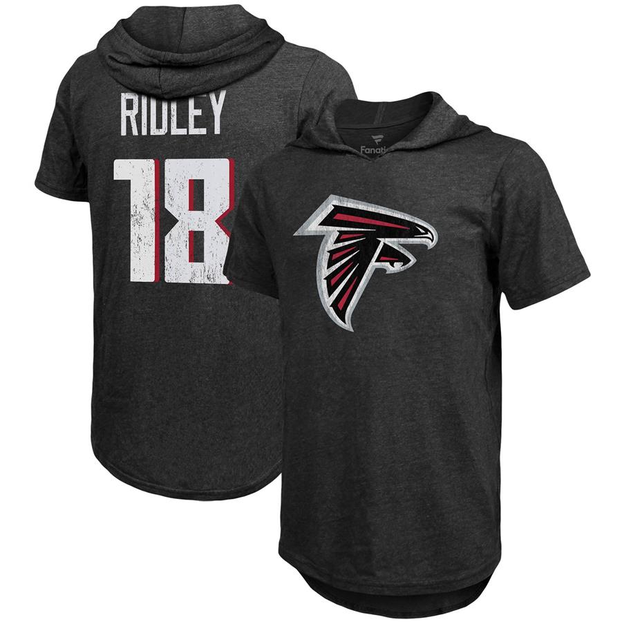 Calvin Ridley Atlanta Falcons Majestic Threads Player Name & Number Tri-Blend Hoodie T-Shirt - Black