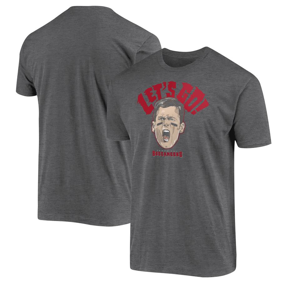 Tom Brady Tampa Bay Buccaneers Let's Go T-Shirt - Gray