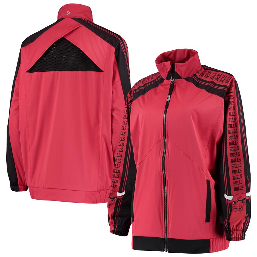 Chicago Bulls Qore Women's Throwback Team Full-Zip Windbreaker Jacket - Red