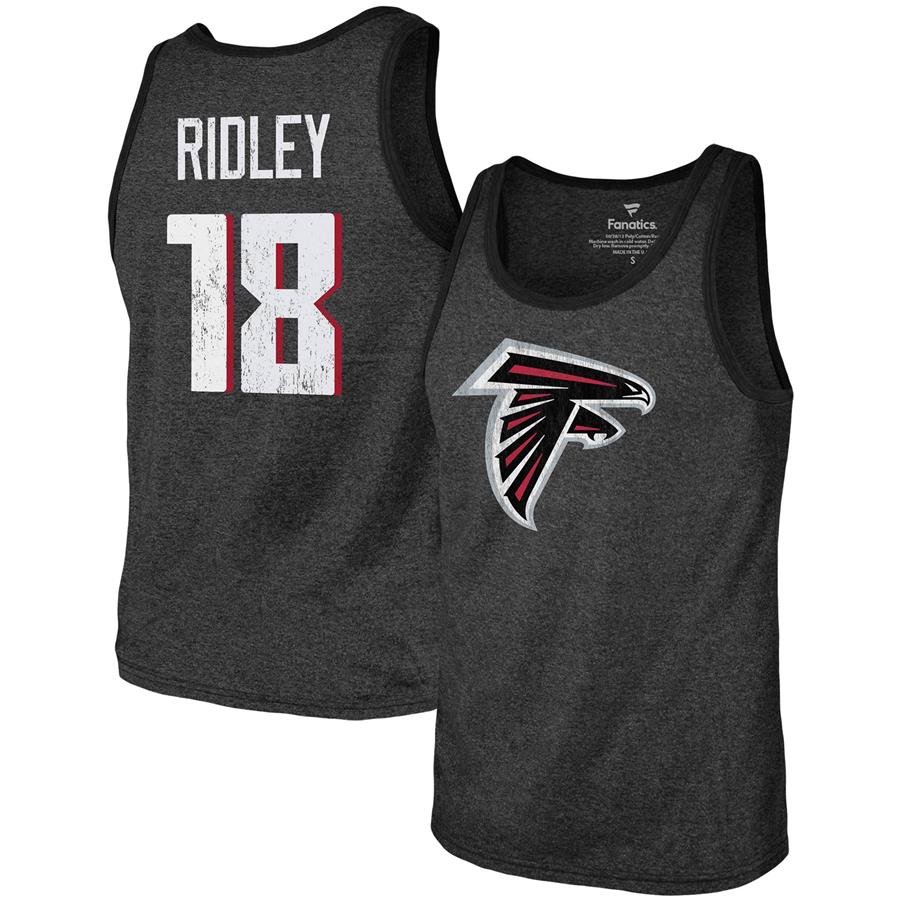Calvin Ridley Atlanta Falcons Majestic Threads Name & Number Tri-Blend Tank Top - Heathered Black