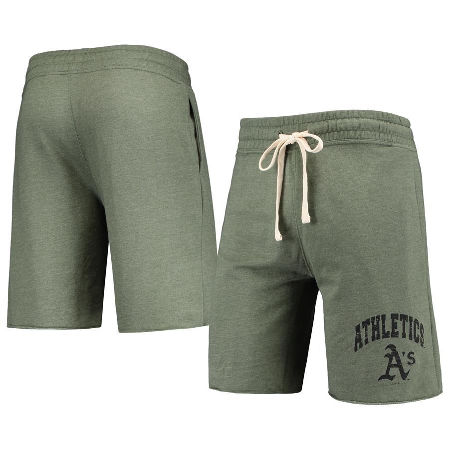Oakland Athletics Concepts Sport Mainstream Tri-Blend Shorts - Heathered Olive