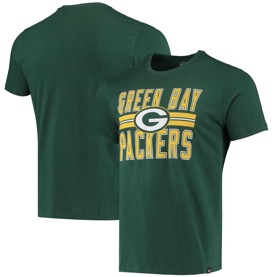 Green Bay Packers '47 Block Stripe Super Rival T-Shirt - Green