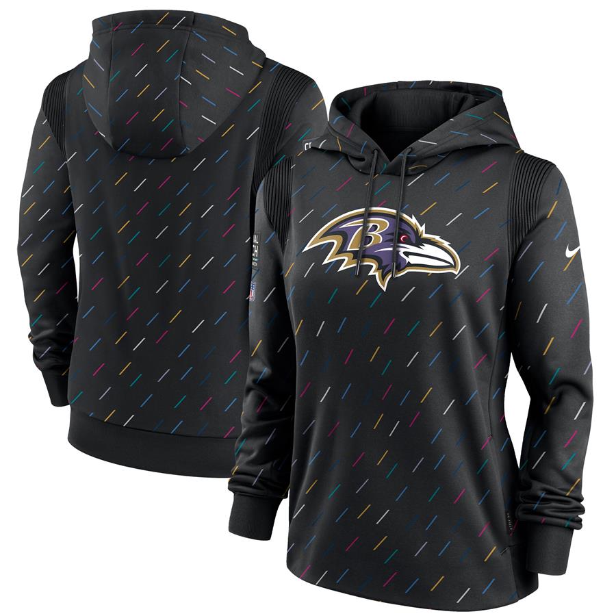 Baltimore Ravens Nike Women's 2021 NFL Crucial Catch Therma Pullover Hoodie - Anthracite