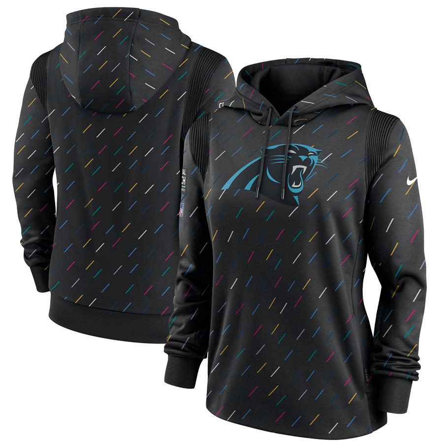 Carolina Panthers Nike Women's 2021 NFL Crucial Catch Therma Pullover Hoodie - Anthracite
