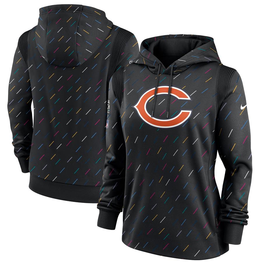 Chicago Bears Nike Women's 2021 NFL Crucial Catch Therma Pullover Hoodie - Anthracite