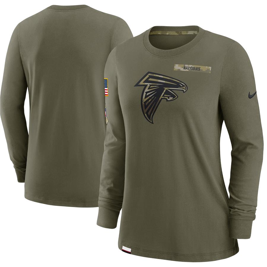 Atlanta Falcons Nike Women's 2021 Salute To Service Performance Long Sleeve T-Shirt - Olive