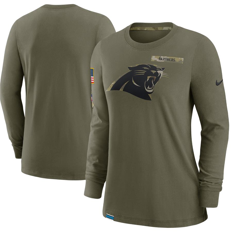 Carolina Panthers Nike Women's 2021 Salute To Service Performance Long Sleeve T-Shirt - Olive