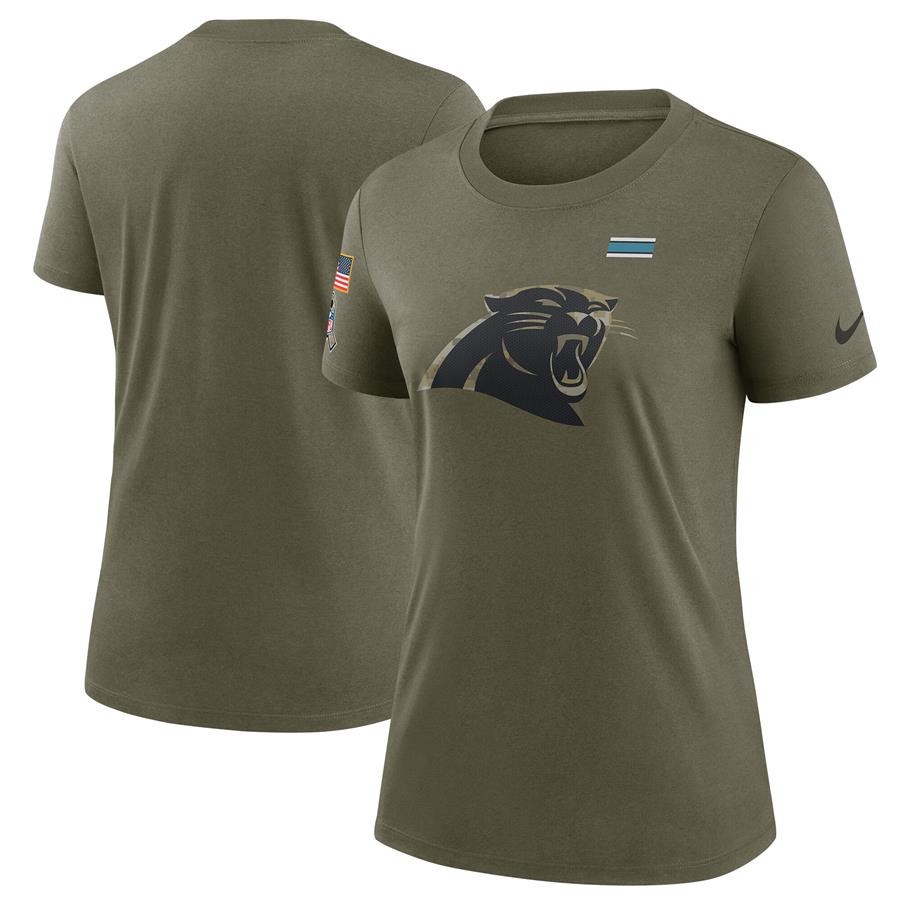 Carolina Panthers Nike Women's 2021 Salute To Service T-Shirt - Olive