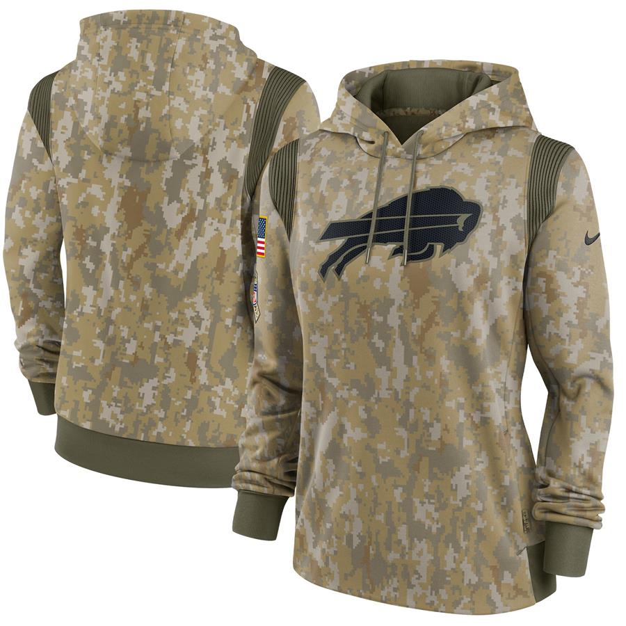 Buffalo Bills Nike Women's 2021 Salute To Service Therma Performance Pullover Hoodie - Olive