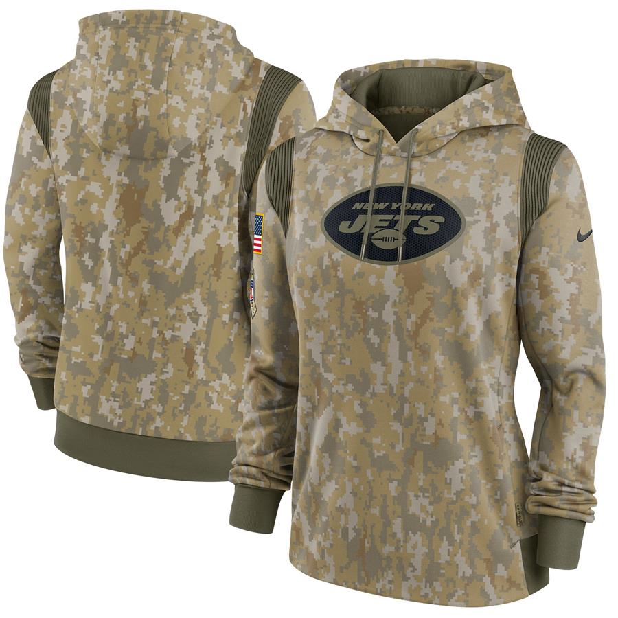 Женское худи New York Jets Nike 2021 Salute To Service Therma Performance (оливковый)